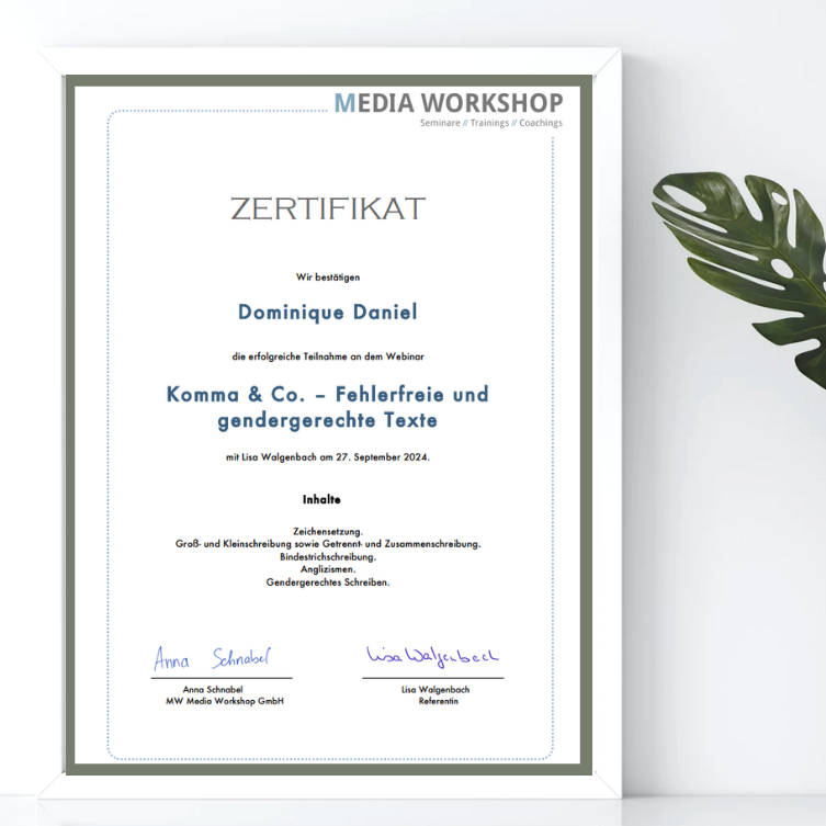 Zertifikat E-Mail- und Newslettermarketing